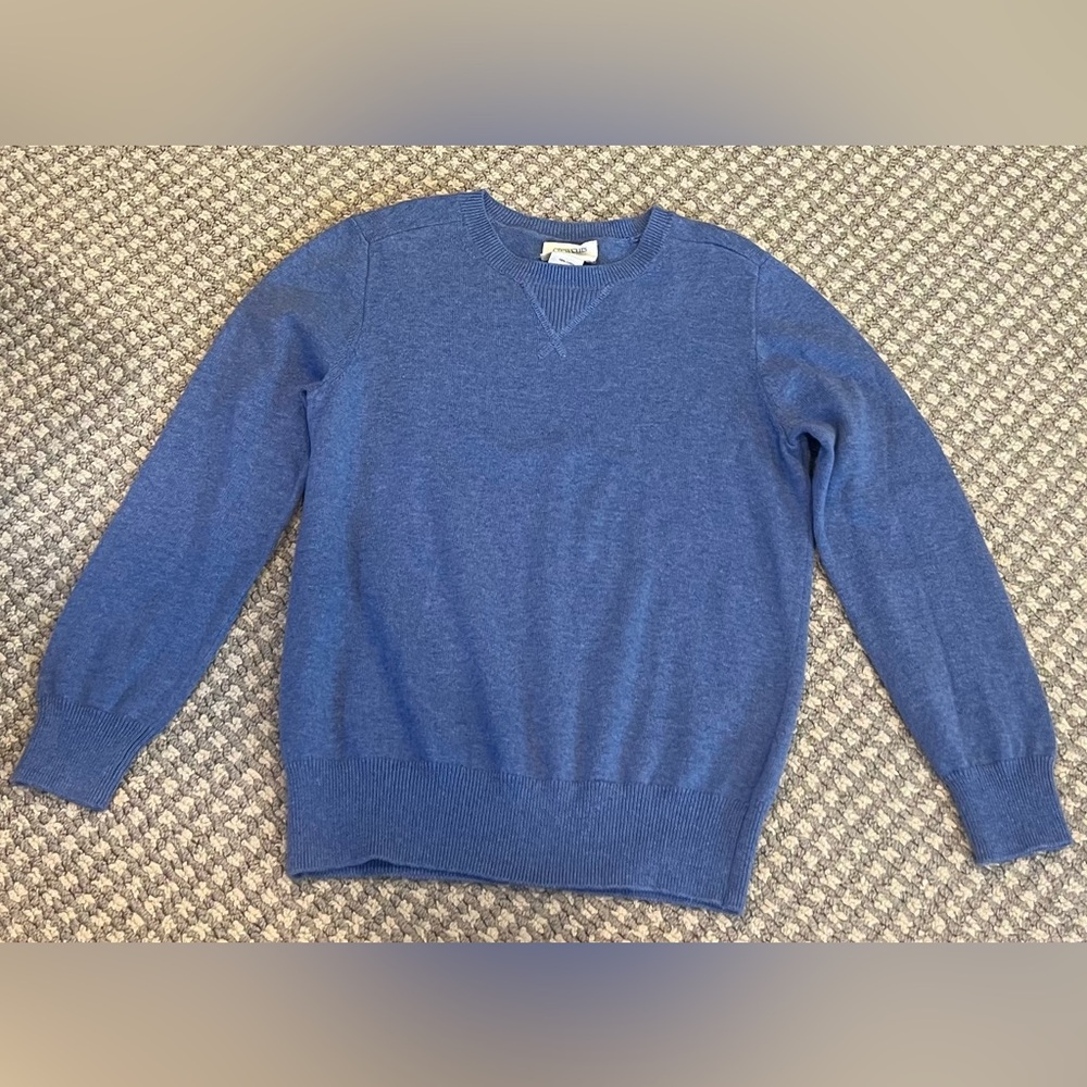 Crewcuts Boys Heather Blue Crewneck Sweater
